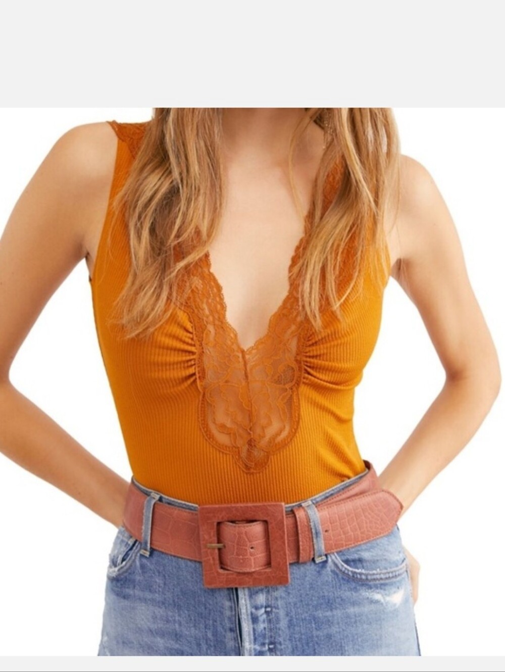 Intimately Free People First Call Bodysuit In Bergamont Orange